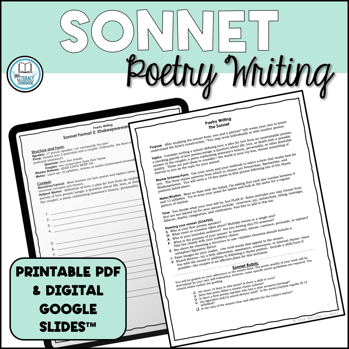 Sonnet Shakespearean Petrarchan Poetry Writing Classful