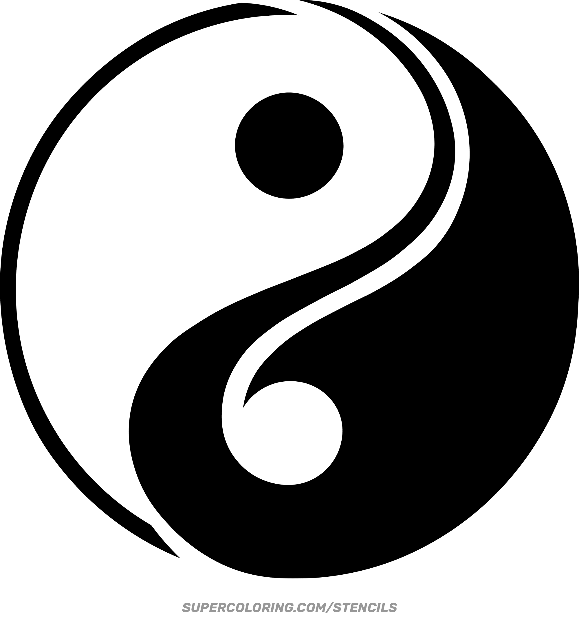 Stencil Of Yin Yang Free Printable Paper Raft Templates