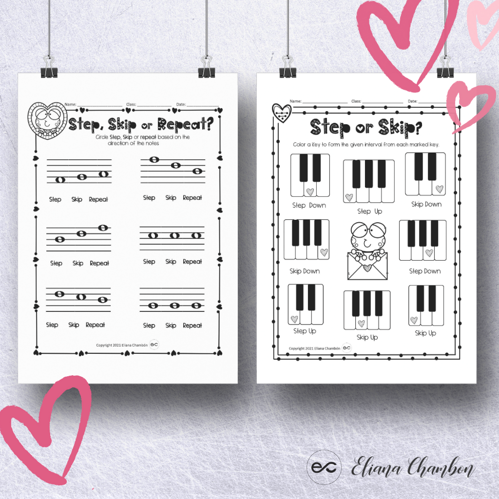 Step Skip And Repeat Valentine S Day Melodic Direction Worksheet Made By Teachers