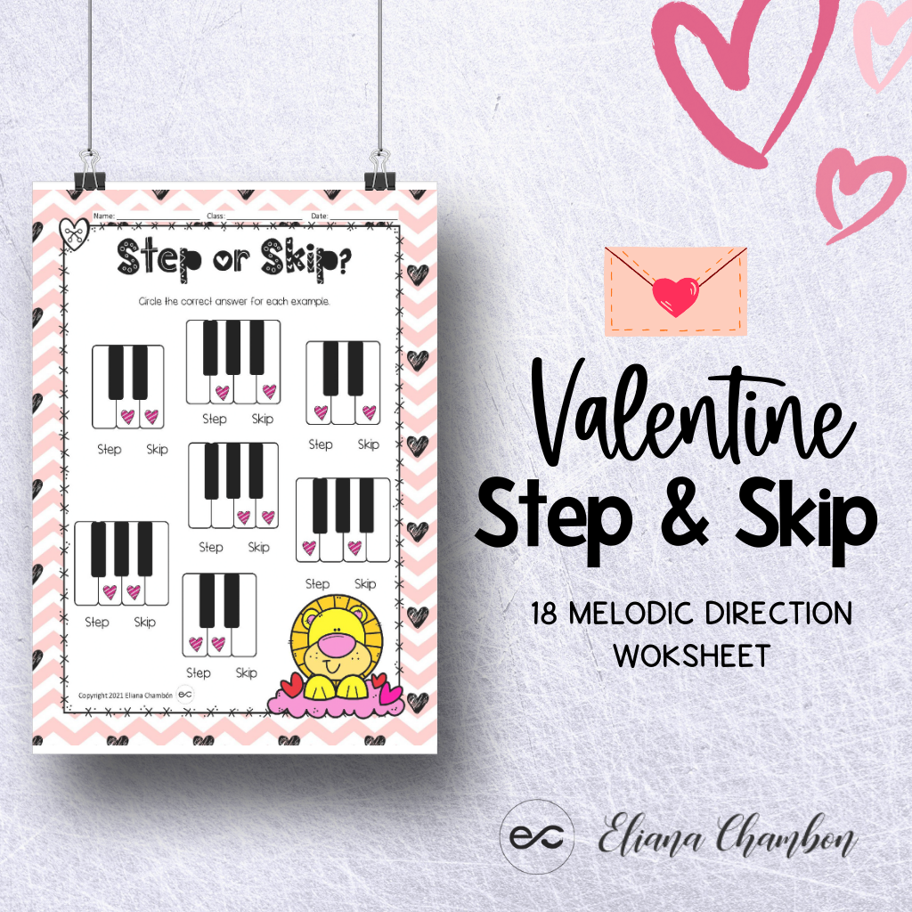 Step Skip And Repeat Valentine S Day Melodic Direction Worksheet Made By Teachers