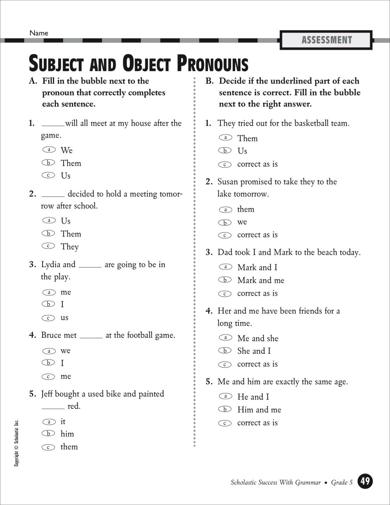 Subject And Object Pronouns Grade 5 Printables Pronoun Worksheets Library Subject And Object Pronouns Grade 5 Printables Pronoun Worksheets Library