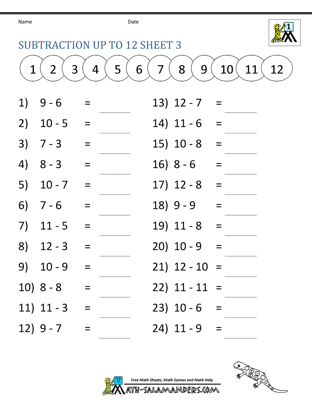 Subtraction Facts Worksheets 1st Grade Let S Subtract 1st Grade Math Worksheet Catholic TheCatholicKid