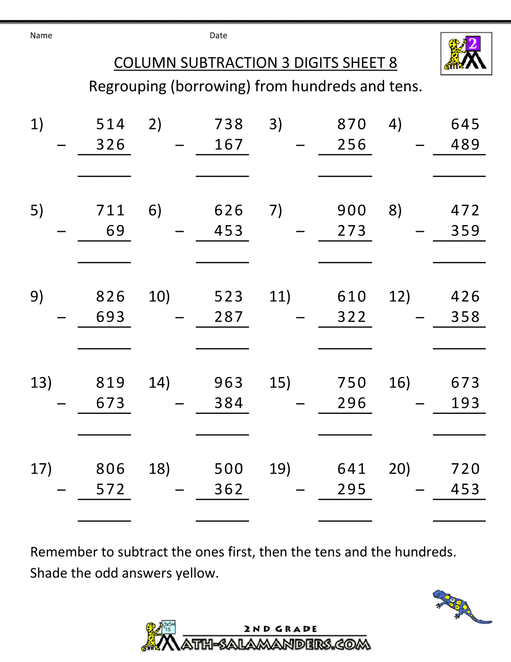 Subtraction With Regrouping Worksheets Subtraction With Regrouping Worksheets