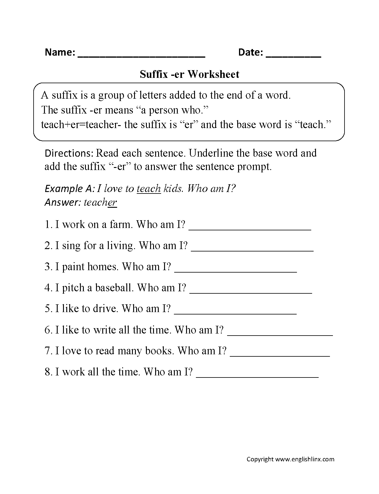 Suffixes Worksheets Printable Word Endings Practice Suffixes Worksheets Printable Word Endings Practice