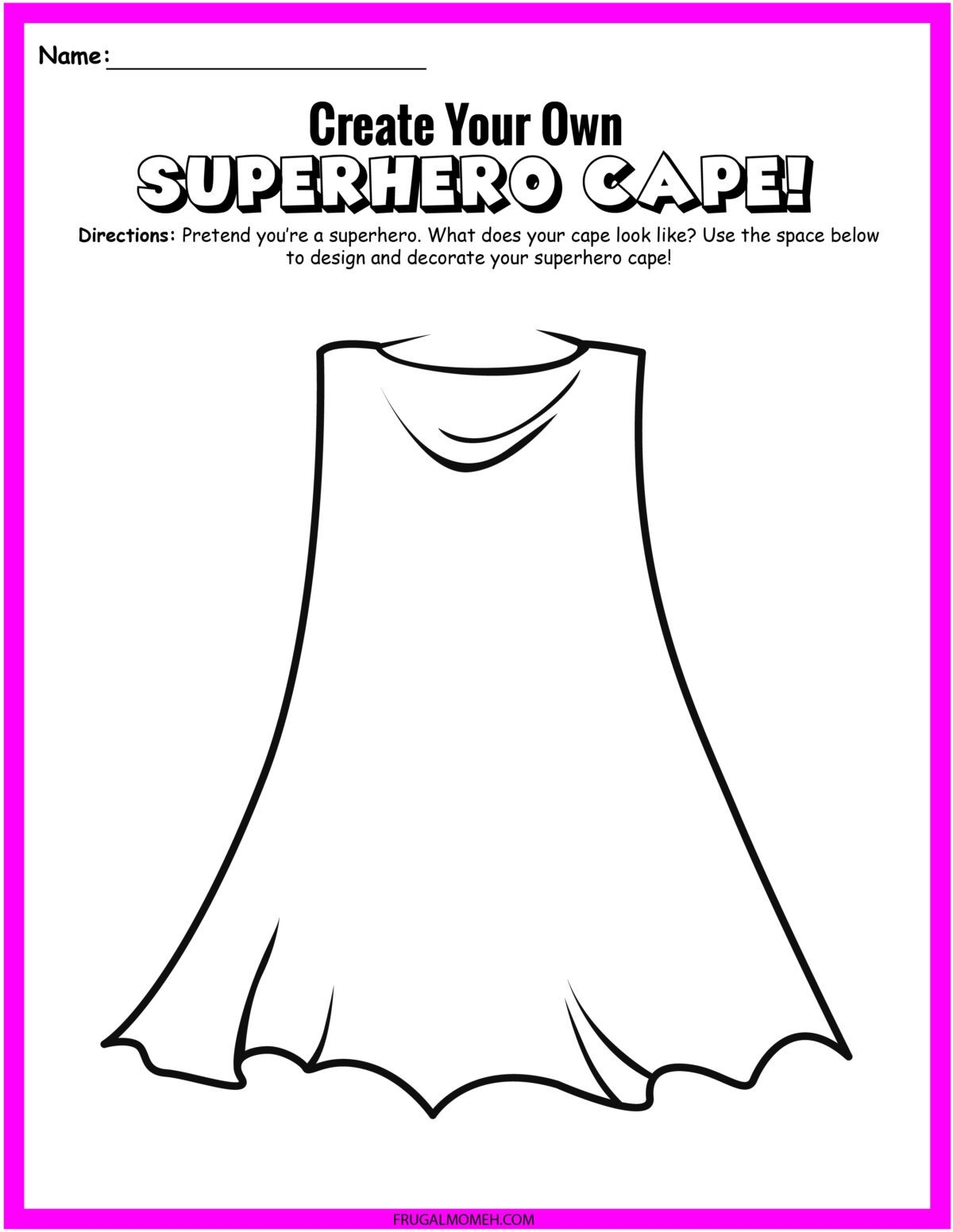 Superhero Printable Printable Party Favors