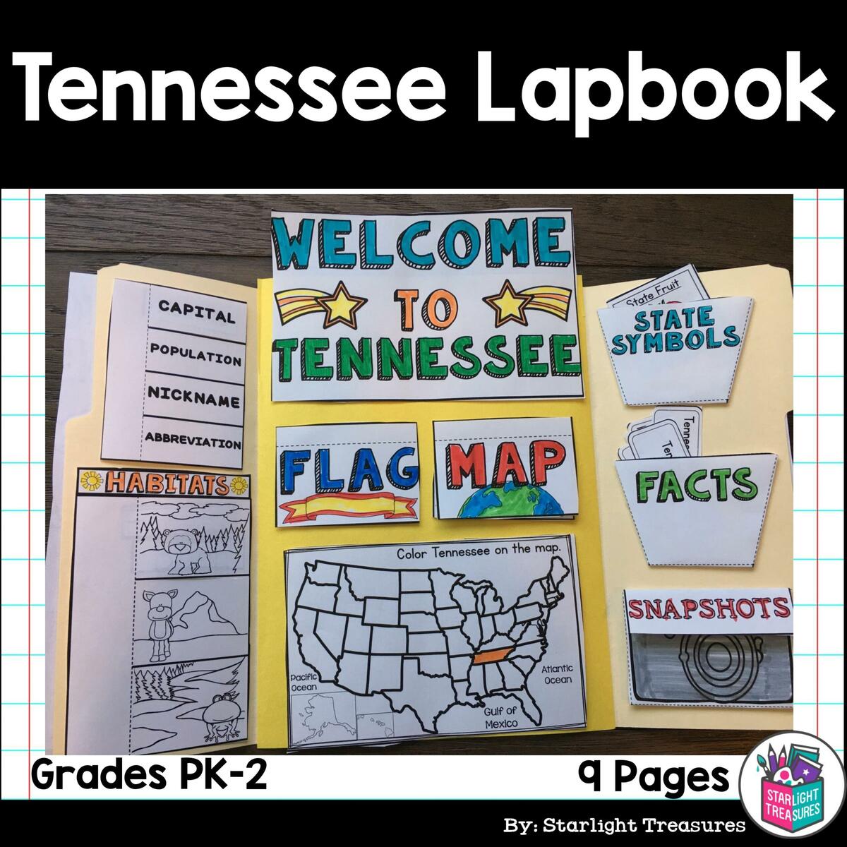 Tennessee Lapbook For Early Learners A State Study Made By Teachers