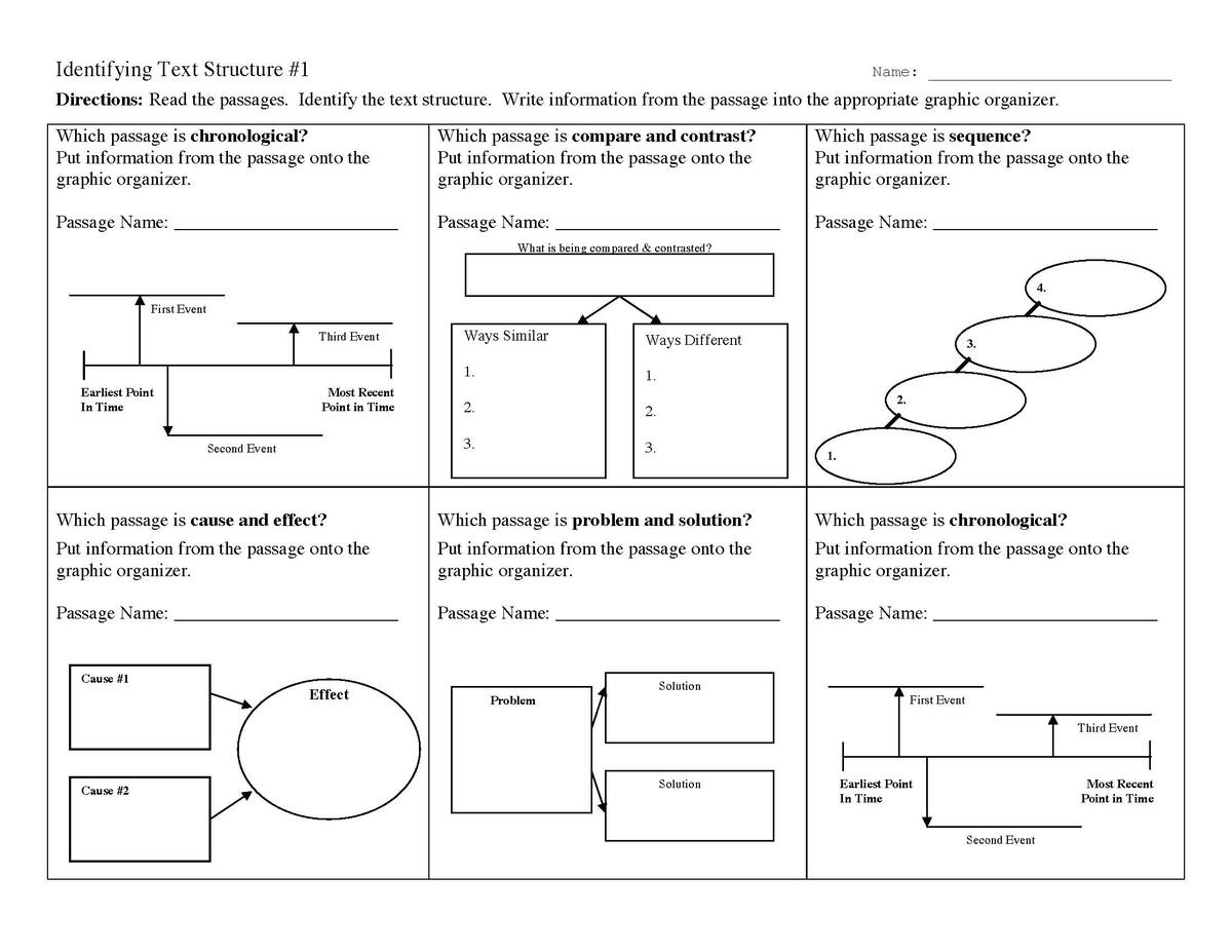 Text Structure Worksheet 1 Reading Activity Text Structure Worksheet 1 Reading Activity