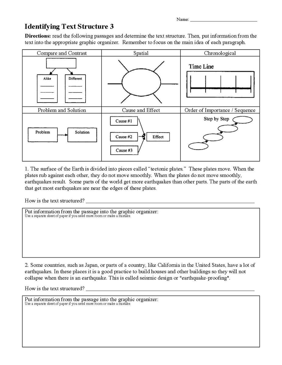 Text Structure Worksheets Reading Activities Free Informational Text Worksheets WorksheetZone Worksheets Library