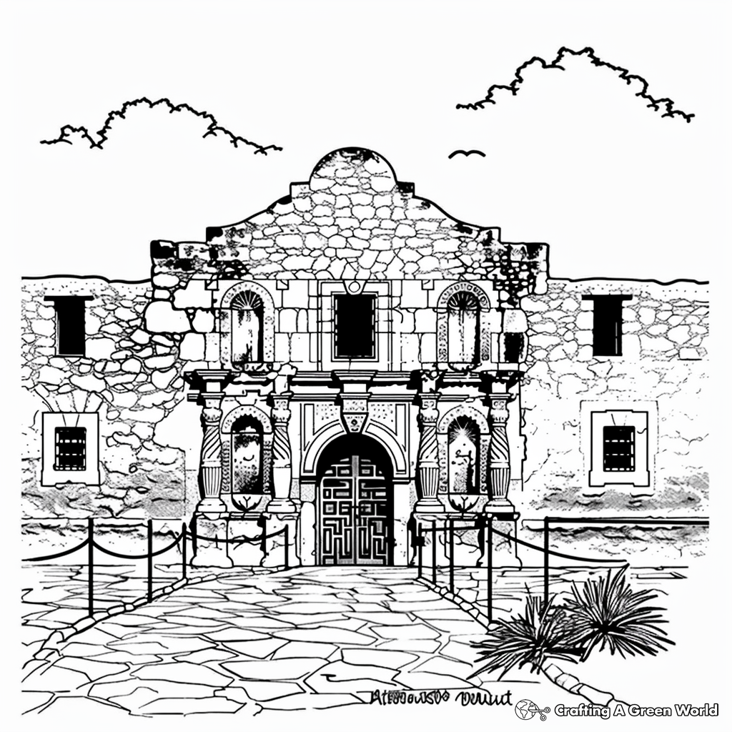The Alamo Coloring Pages Free Printable
