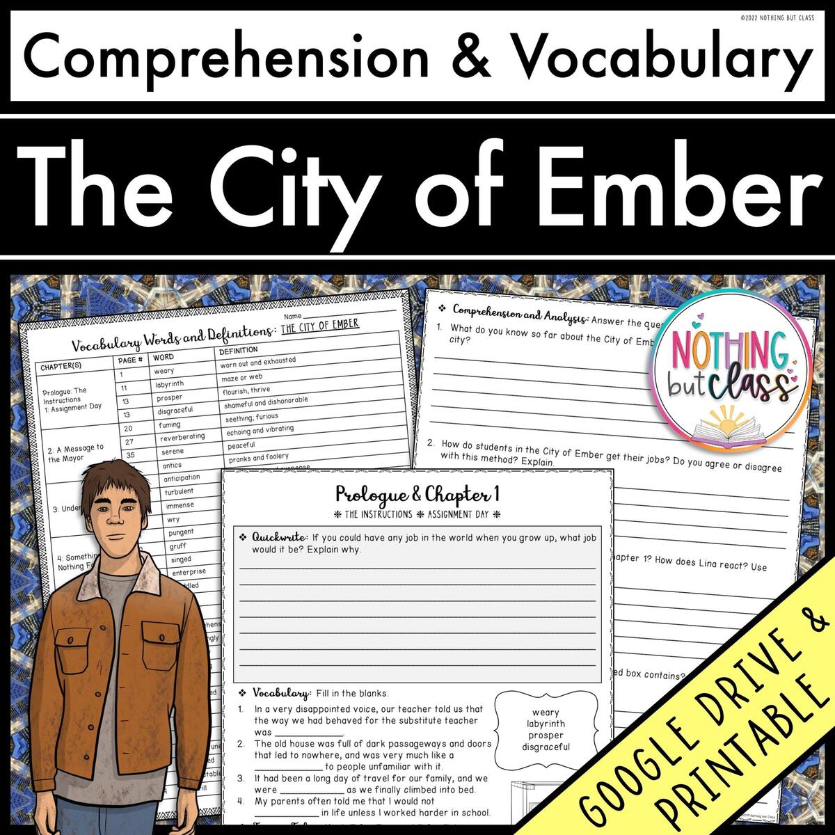 The City Of Ember Comprehension And Vocabulary By Chapter Guided Reading Worksheets Printable And Digital Etsy 3 Character Maps On THE CITY OF EMBER Worksheet Quiz Test NO PREP Just Print PDF Classful