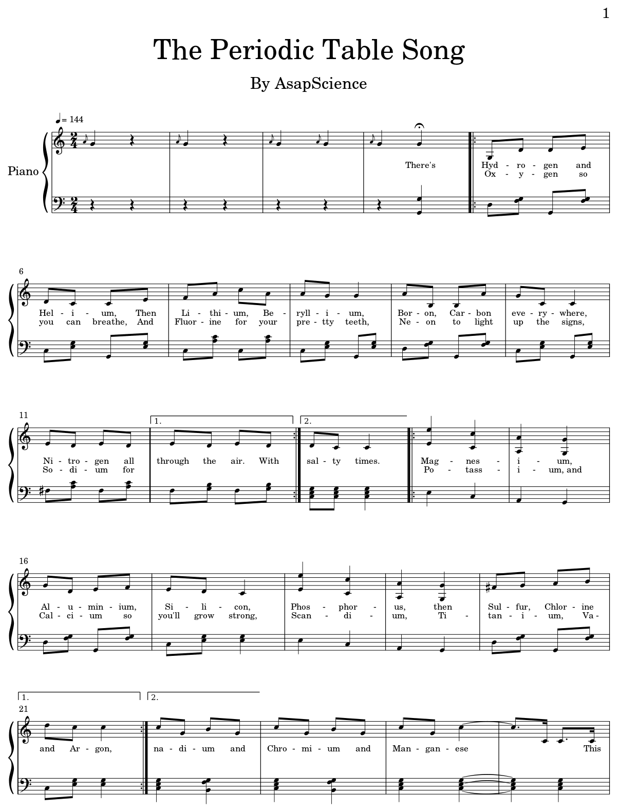 The Element Song By Tom Lehrer Worksheets Library