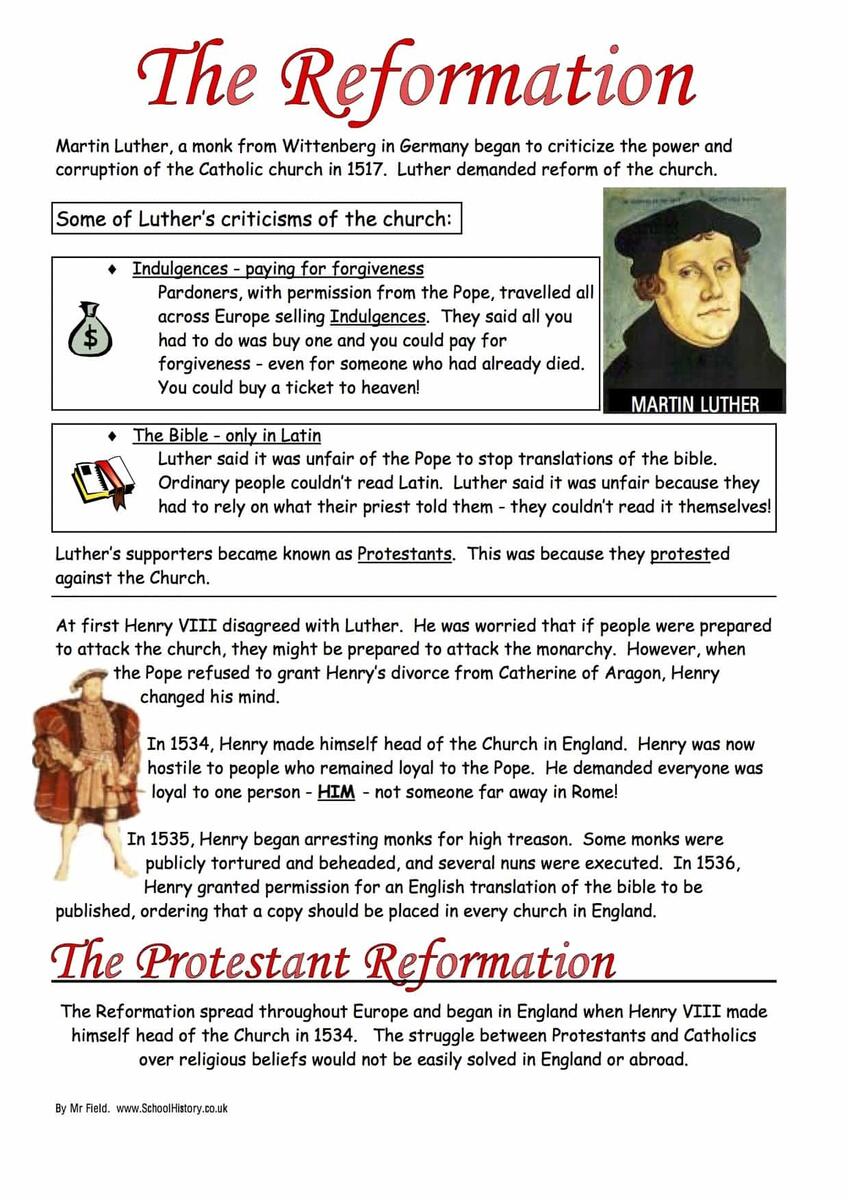 The Protestant Reformation Worksheet Year 8 Study Guide Worksheets Library The Protestant Reformation Worksheet Year 8 Study Guide Worksheets Library