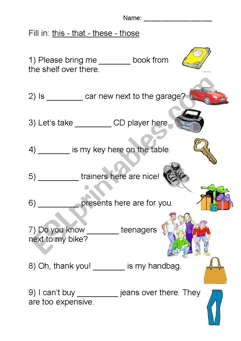 This That These Those Demonstrative Adjectives ESL Worksheets Library This That These Those Demonstrative Adjectives ESL Worksheets Library