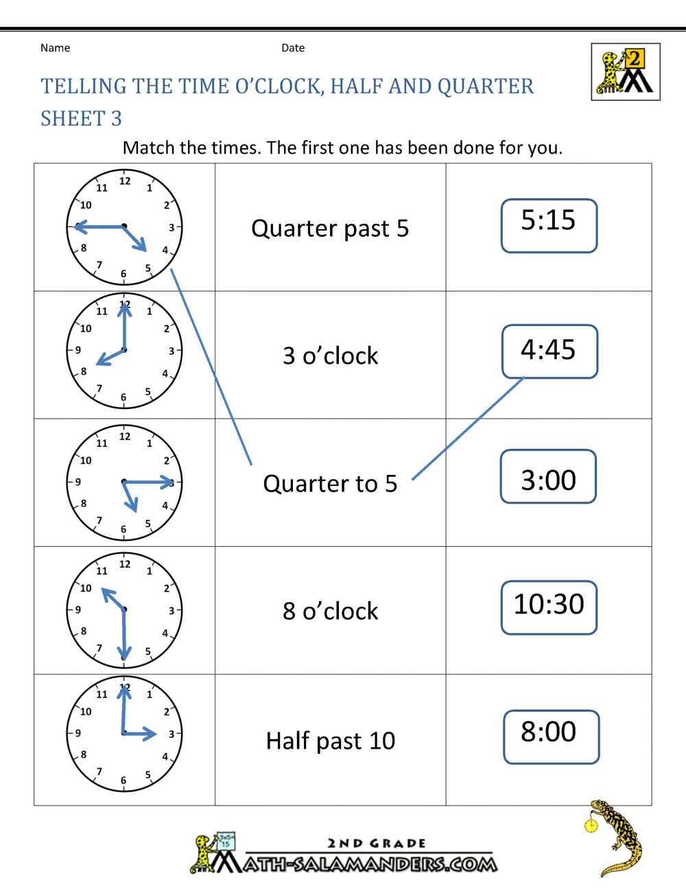 Time Worksheet O Clock Quarter And Half Past Telling Time Worksheets O Clock And Half Past
