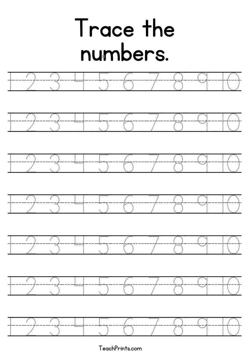 Tracing Numbers 1 10 Worksheets Free Printable Pdfs Teach Prints Tracing Numbers 1 10 Worksheets Free Printable Pdfs Teach Prints
