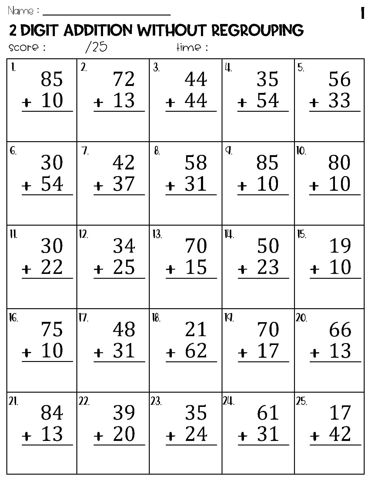 Two Digit Addition Without Regrouping Worksheets Etsy Israel Two Digit Addition Without Regrouping Worksheets Etsy Israel