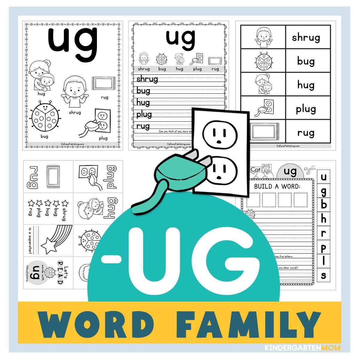 UG Word Family Worksheets Kindergarten Mom UG Word Family Worksheets Kindergarten Mom