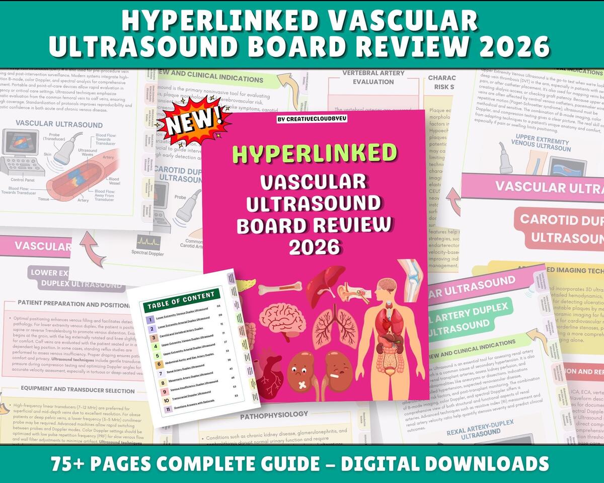 Ultrasound Vascular Study Guide Etsy Ultrasound Vascular Study Guide Etsy