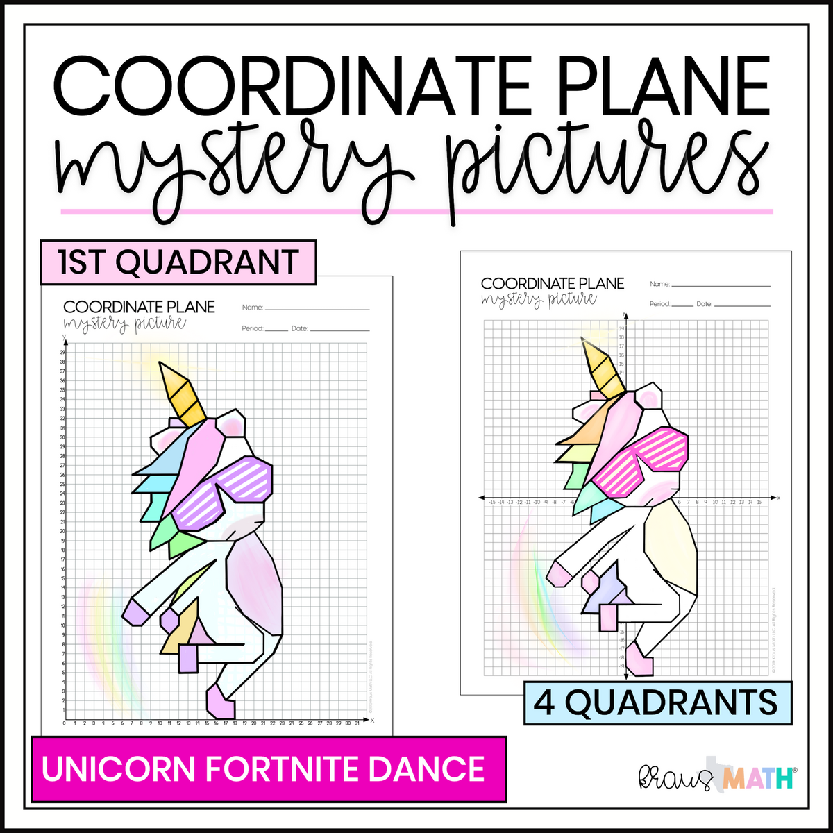 Unicorn Fortnite Shoot Dance Coordinate Planes Activity Kraus Math Coordinate Plane Worksheets 99Worksheets Worksheets Library