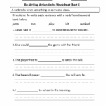 Verbs Worksheets Action Verbs Worksheets
