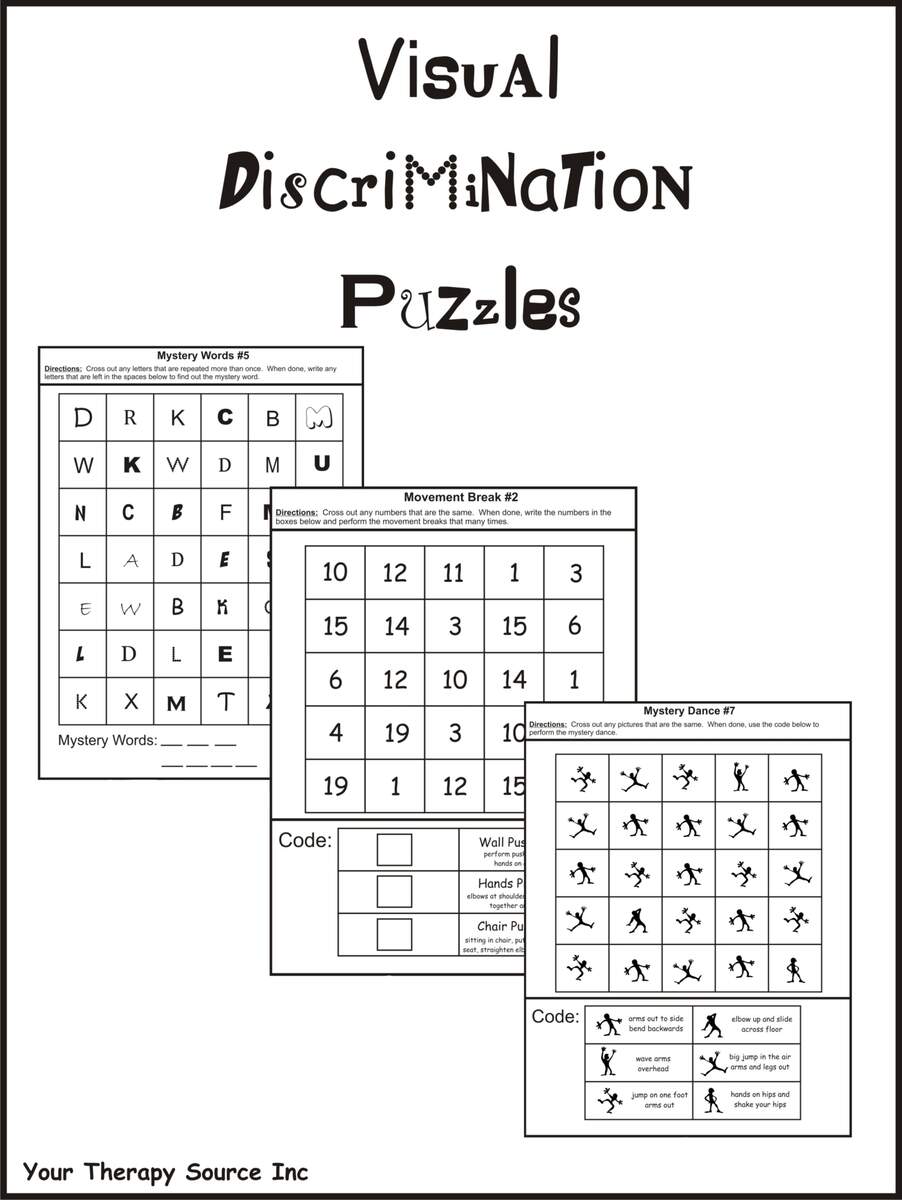 Visual Discrimination Worksheets FREE PDF Your Therapy Source Visual Perception Activities Free Printables Your Therapy Source
