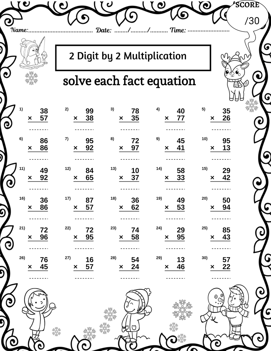 Winter 2 Digit By 2 Digit Multiplication Worksheets Missing Numbers Worksheets Made By Teachers Winter 2 Digit By 2 Digit Multiplication Worksheets Missing Numbers Worksheets Made By Teachers