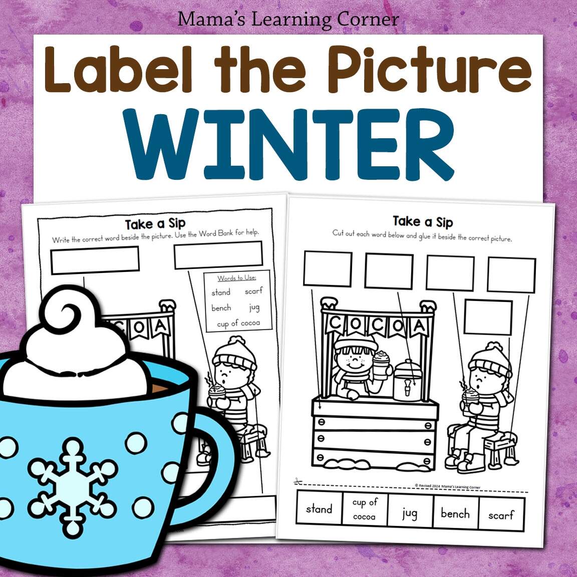 Winter Label The Picture Worksheet Packet Mamas Learning Corner Winter Label The Picture Worksheet Packet Mamas Learning Corner