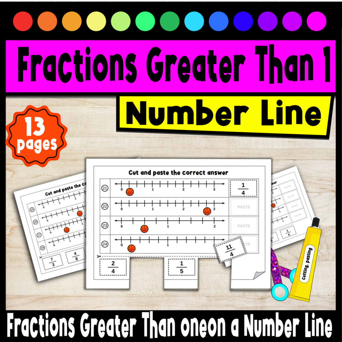 Worksheets For Fractions Greater Than 1 On A Number Line Made By Teachers Worksheets For Fractions Greater Than 1 On A Number Line Made By Teachers