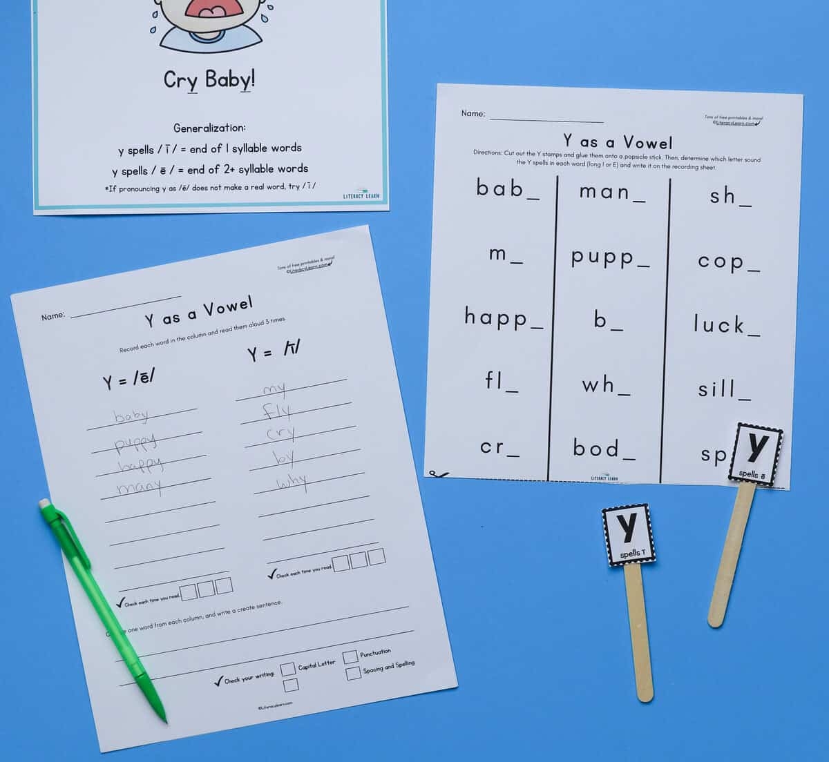 Y As Vowel Teaching The Sounds FREE Worksheets Literacy Learn Y As Vowel Teaching The Sounds FREE Worksheets Literacy Learn
